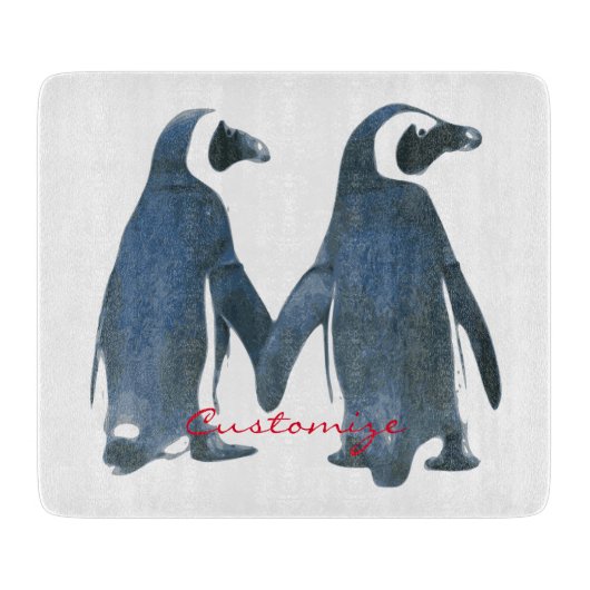 Liebesvögel Penguin Couple Thunder_Cove Schneidebrett (Vorderseite)