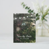 Liebesvögel + Pine Tree Night Save the Date Ankündigungspostkarte (Stehend Vorderseite)