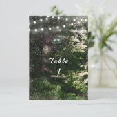 Liebesvögel + Pine Tree Night Wedding Tischnummer (Stehend Vorderseite)