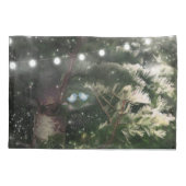 Liebesvögel + Pine Tree Night Whimsical Individuel Kissenbezug (Rückseite)