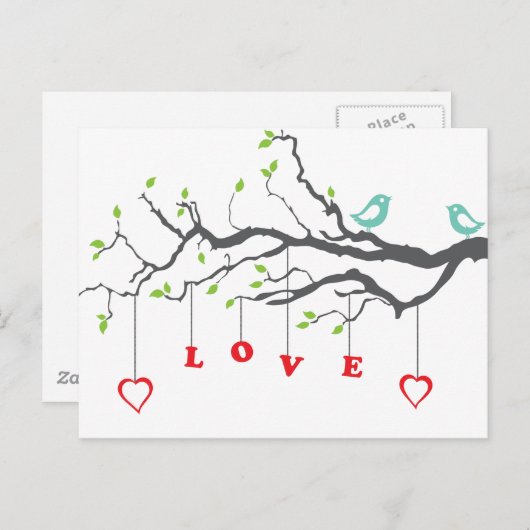 Liebesvögel Postkarte (Vorne/Hinten)