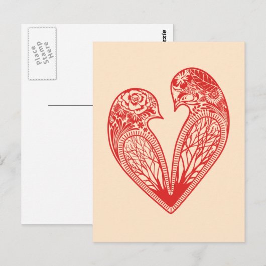 Liebesvögel Postkarte (Vorne/Hinten)