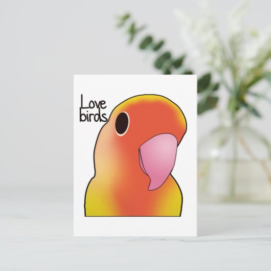 Liebesvögel Postkarte (Stehend Vorderseite)