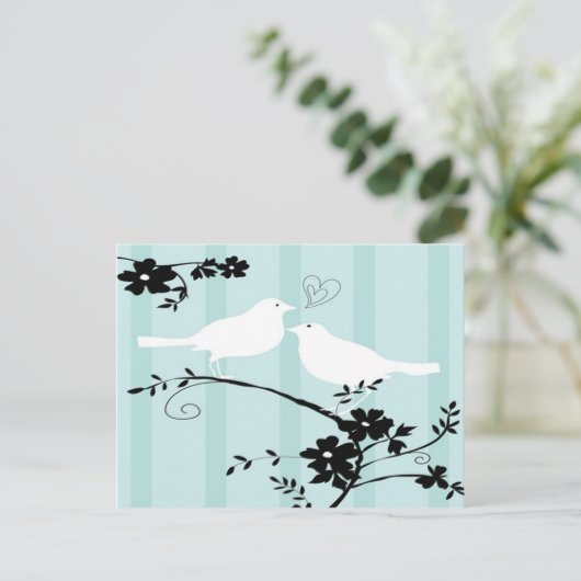 Liebesvögel Postkarte (Stehend Vorderseite)