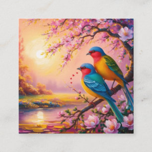 Liebesvögel Quadratische Visitenkarte