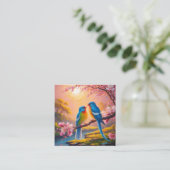 Liebesvögel Quadratische Visitenkarte (Stehend Vorderseite)