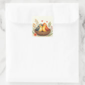 Liebesvögel Quadratischer Aufkleber (Tasche)