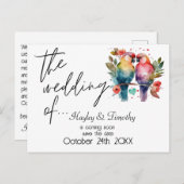 Liebesvögel: Rett den Hochzeitstag. bearbeitbar Postkarte (Vorne/Hinten)