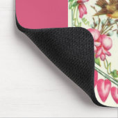 Liebesvögel Rosa Vintager Valentinstag Mousepad (Ecke)