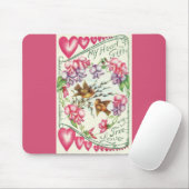 Liebesvögel Rosa Vintager Valentinstag Mousepad (Mit Mouse)