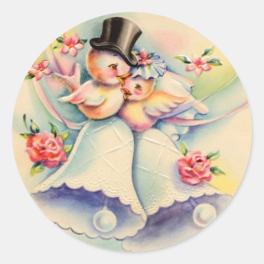 Liebesvögel Runder Aufkleber (Vorderseite)