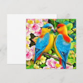 Liebesvögel Schöne Farbe Einladung (Vorne/Hinten)