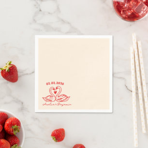 Liebesvogel-Schwan-Cocktail-Servietten für die Hoc Serviette