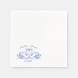 Liebesvogel-Schwäne Handgezeichnete Servietten, Pe Serviette