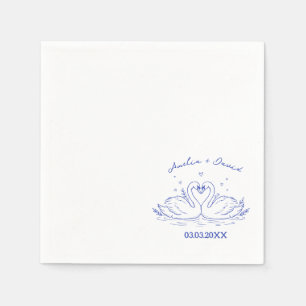 Liebesvogel-Schwäne Handgezeichnete Servietten, Pe Serviette