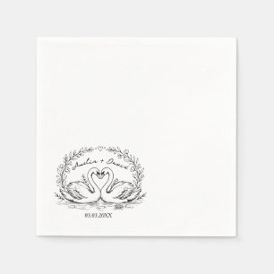 Liebesvogel-Schwäne Handgezeichnete Servietten, Pe Serviette