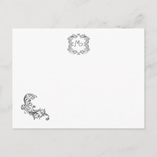Liebesvögel Schwarz/Weiß Hochzeitsplatzkarte Postkarte