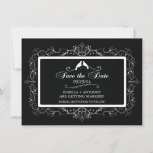 Liebesvögel Schwarz Weiß Vintage Save The Date