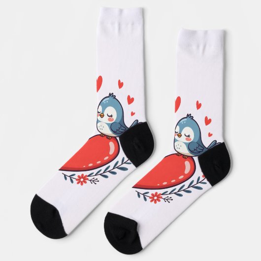 Liebesvögel Socken (Linkes Detail)