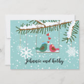 Liebesvögel Swing Winter Empfang nur Einladung (Vorderseite)