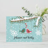 Liebesvögel Swing Winter Empfang nur Einladung (Stehend Vorderseite)