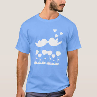 Liebesvogel Tiere Natur Blumen Familie T-Shirt