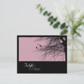 Liebesvögel, Tischeinstellung Postkarte (Stehend Vorderseite)