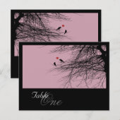 Liebesvögel, Tischeinstellung Postkarte (Vorne/Hinten)