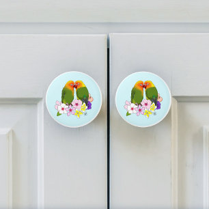 Liebesvögel Tropische Blume Keramikknauf