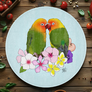Liebesvögel Tropische Blume Schneidebrett