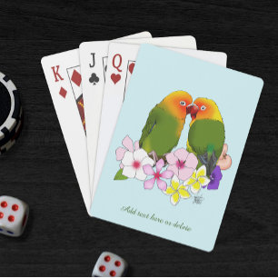 Liebesvögel Tropische Blume Spielkarten