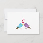 Liebesvögel und Herz-Hochzeit-RSVP-Karten RSVP Karte (Rückseite)