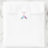 Liebesvögel und Herz-Hochzeit Runder Aufkleber (Tasche)