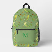 Liebesvögel und -paraket - mit Monogramm Bedruckter Rucksack (Vorderseite)