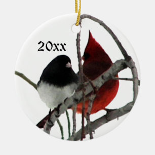 Liebesvögel Ungleiches Paar Weihnachtsjahr Keramik Ornament
