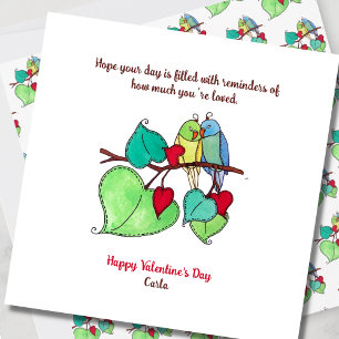 Liebesvögel Valentinstag-Grußkarte Feiertagskarte