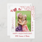 Liebesvögel Valentinstag Herzkarte Feiertagspostkarte (Vorne/Hinten)