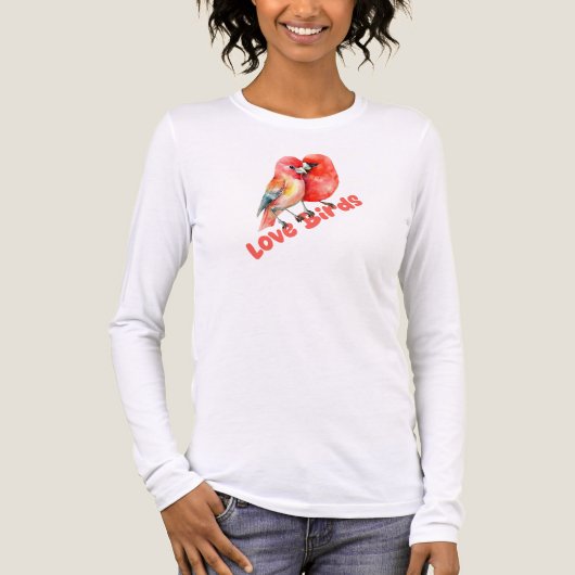 Liebesvögel Valentinstag Tri-Blend Shirt (Vorderseite)