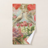 Liebesvögel Vintag antikes Herz Badhandtuch Set (Handtuch)