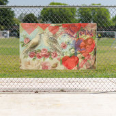 Liebesvögel Vintag antikes Herz Banner (Insitu)