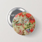 Liebesvögel Vintag antikes Herz Button (Vorne & Hinten)