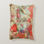 Liebesvögel Vintag antikes Herz Dekokissen (Rückseite(Vertikal))