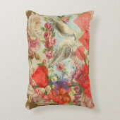 Liebesvögel Vintag antikes Herz Dekokissen (Vorderseite(Vertikal))