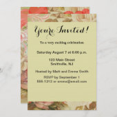 Liebesvögel Vintag antikes Herz Einladung (Vorne/Hinten)