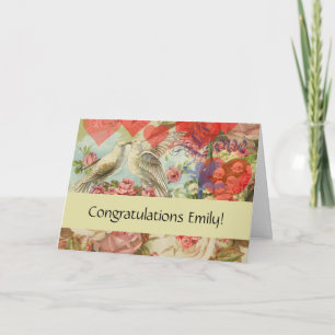 Liebesvögel Vintag antikes Herz Karte