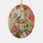 Liebesvögel Vintag antikes Herz Keramik Ornament (Rechts)