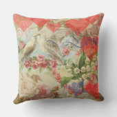 Liebesvögel Vintag antikes Herz Kissen (Rückseite)