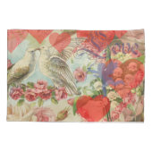 Liebesvögel Vintag antikes Herz Kissenbezug (Rückseite)