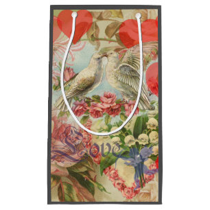 Liebesvögel Vintag antikes Herz Kleine Geschenktüte