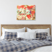 Liebesvögel Vintag antikes Herz Leinwanddruck (Insitu (Schlafzimmer))